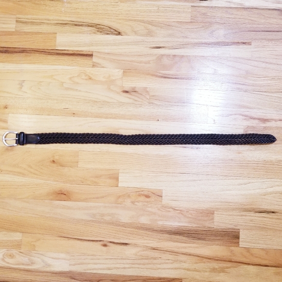 Eddie Bauer Dark Brown Braided Genuine Leather Belt Adjustable Waist Accessory - Picture 7 of 8